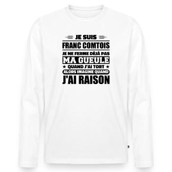 Franc comtois I don't shut my mouth frank comté - Men's Premium Organic Long Sleeve Shirt - white - Front - Nico (187cm)