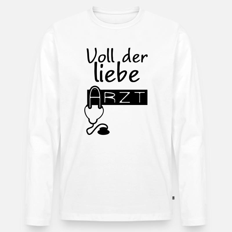 Lieber Arzt Geschenk - Männer Premium Bio Langarmshirt - Weiß