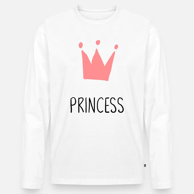 Princess Prinzessin Krone Geschenk - Männer Premium Bio Langarmshirt - Weiß