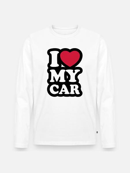 I love my car - Men's Premium Organic Long Sleeve Shirt - white