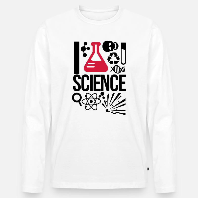 Wissenschaft - Männer Premium Bio Langarmshirt - Weiß