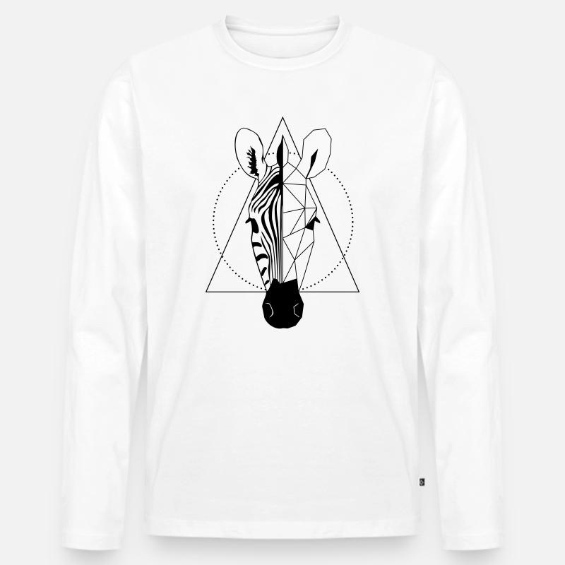 Zebra - Männer Premium Bio Langarmshirt - Weiß