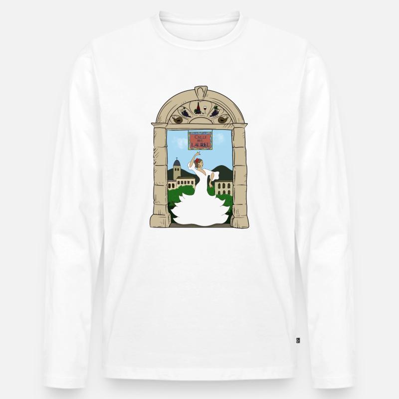 Calle del Laurel - Männer Premium Bio Langarmshirt - Weiß