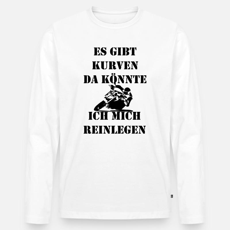 kurven reinlegen - Männer Premium Bio Langarmshirt - Weiß