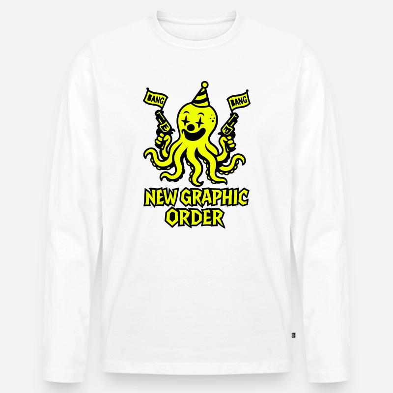New Graphic Order Krake - Männer Premium Bio Langarmshirt - Weiß
