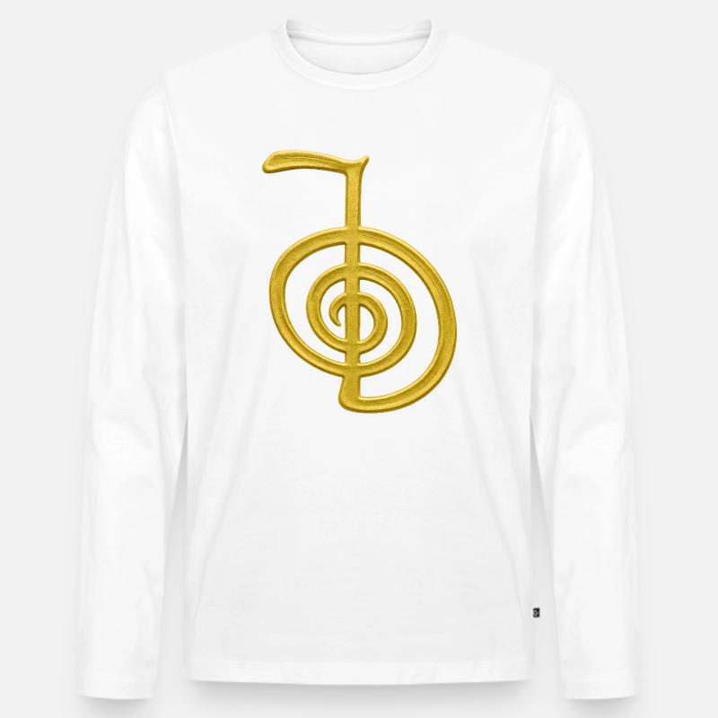 Cho Ku Rei – Energie & Schutz - Männer Premium Bio Langarmshirt - Weiß