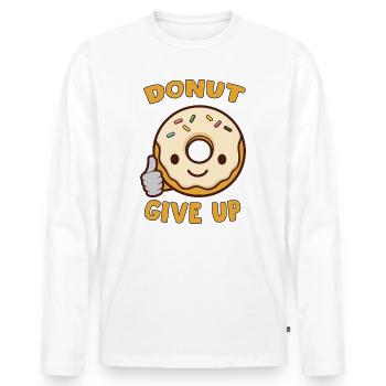 Doughnut Dreamer Motivation - Men's Premium Organic Long Sleeve Shirt - white - Front - Nico (187cm)
