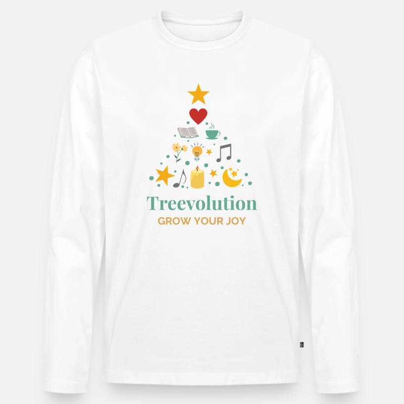 Treevolution Freude wachsen lassen - Männer Premium Bio Langarmshirt - Weiß