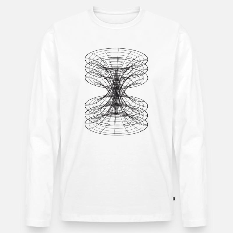 Warped Grid Sanduhr - Männer Premium Bio Langarmshirt - Weiß