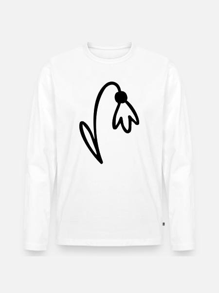 Fleur - T-shirt manches longues Premium bio Homme - blanc