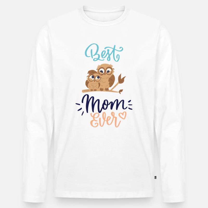 Best mom ever - Männer Premium Bio Langarmshirt - Weiß