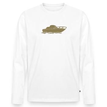 Motorboat design for motorboaters - Men's Premium Organic Long Sleeve Shirt - white - Front - Nico (187cm)