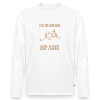 Schreiner wo gehobelt wird da Fallen Späne - Männer Premium Bio Langarmshirt - Weiß - Vorne - Nico (187cm)