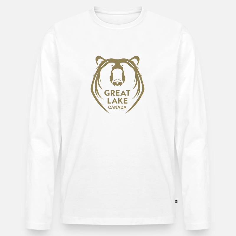 Great Bear Lake Silhouette Gesicht - Männer Premium Bio Langarmshirt - undefined