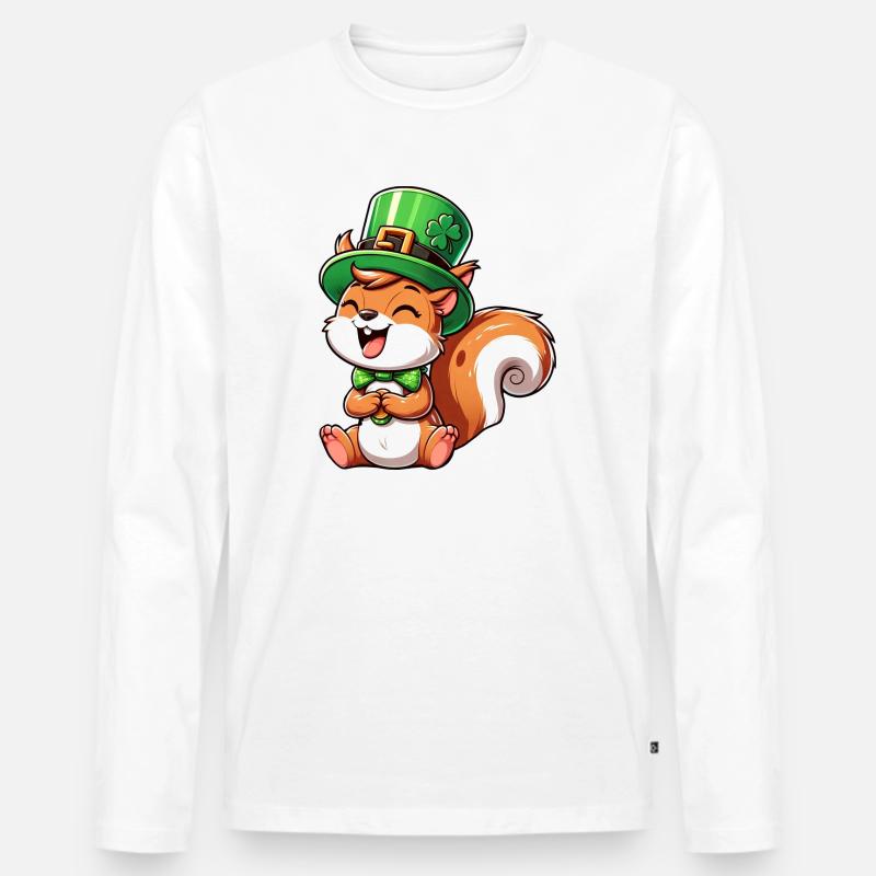 Freches Eichhörnchen St. Patricks - Männer Premium Bio Langarmshirt - undefined