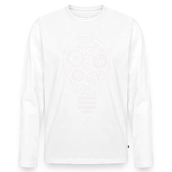 Birne - Glühbirne - Lampe - Strom - Männer Premium Bio Langarmshirt - Weiß - Vorne - Nico (187cm)