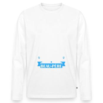 ce mec un super beau père, cadeau fête des pères - T-shirt manches longues Premium bio Homme - blanc - Devant - Nico (187cm)