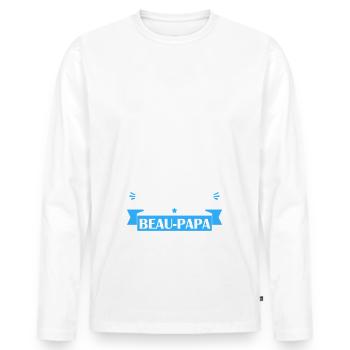 ce mec un super beau papa, cadeau fête des pères - T-shirt manches longues Premium bio Homme - blanc - Devant - Nico (187cm)