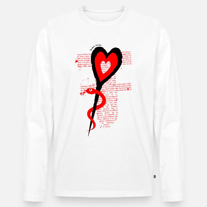 Medizinisches Herz - Männer Premium Bio Langarmshirt - Weiß