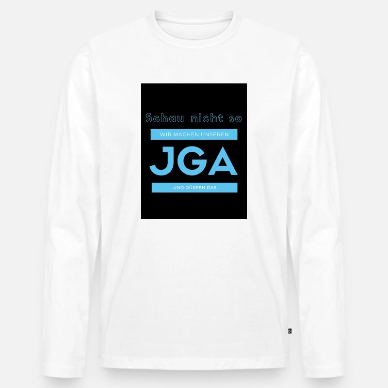 JGA Junggesellenabschied - Männer Premium Bio Langarmshirt - Weiß