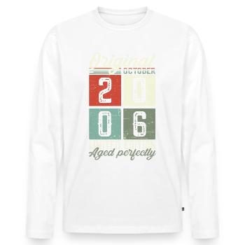 Original October 2006 16th Birthday Gift Cool - Men's Premium Organic Long Sleeve Shirt - white - Front - Nico (187cm)