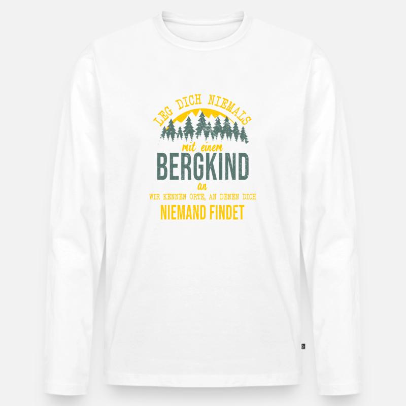 Bergkind Geschenkidee - Männer Premium Bio Langarmshirt - Weiß