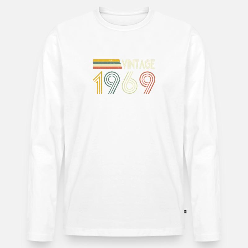 Geboren 1969 Geschenkidee - Männer Premium Bio Langarmshirt - Weiß