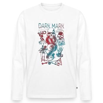 Harry Potter Dark Mark & Horcruxes Design - Men's Premium Organic Long Sleeve Shirt - white - Front - Nico (187cm)
