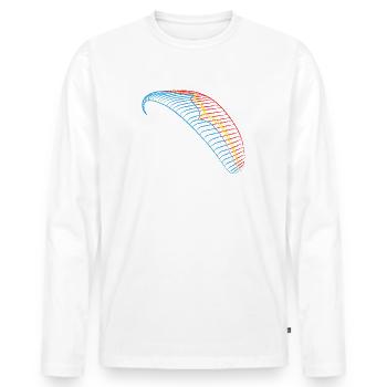Geo 6 Parapente à l’ozone - T-shirt manches longues Premium bio Homme - blanc - Devant - Nico (187cm)