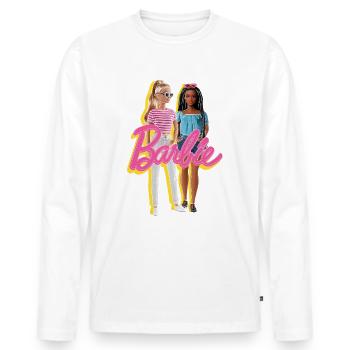 Barbie Et Brooklyn Avec Logo - T-shirt manches longues Premium bio Homme - blanc - Devant - Nico (187cm)