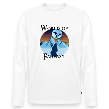 Guerrier dragon - world of fantasy - T-shirt manches longues Premium bio Homme - blanc - Devant - Nico (187cm)