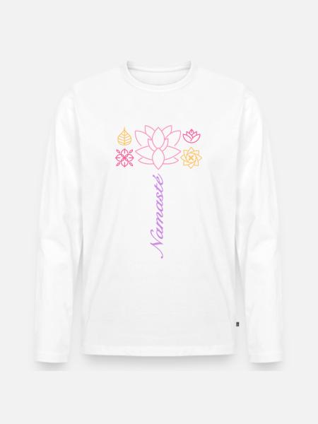 Namaste - T-shirt manches longues Premium bio Homme - blanc