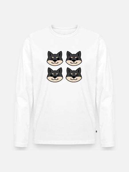 Four Black and Tan Shibas - Men's Premium Organic Long Sleeve Shirt - white