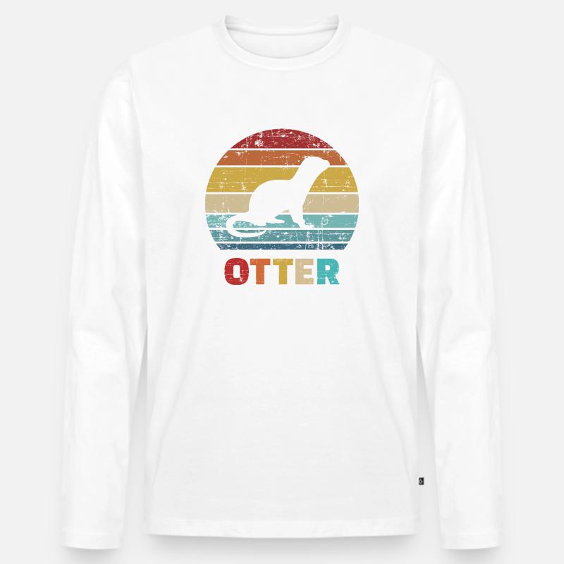 Otter - Männer Premium Bio Langarmshirt - Weiß