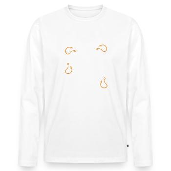 Petri Heil Fischen - Männer Premium Bio Langarmshirt - Weiß - Vorne - Nico (187cm)