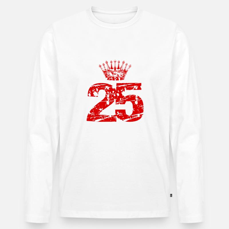 25 Zahl Krone - Männer Premium Bio Langarmshirt - undefined