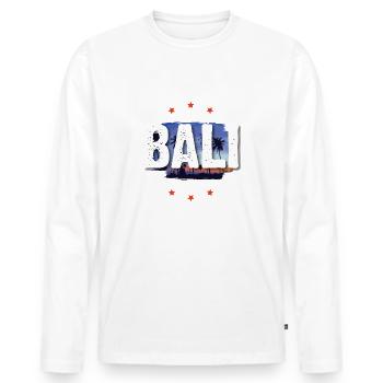 Bali - T-shirt manches longues Premium bio Homme - blanc - Devant - Nico (187cm)