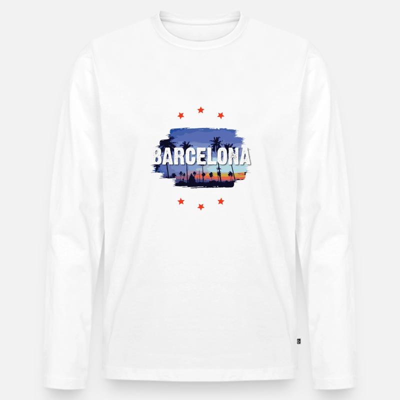 Barcelona - Männer Premium Bio Langarmshirt - undefined