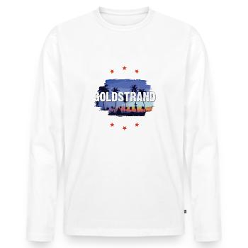 Golden Sands - Men's Premium Organic Long Sleeve Shirt - white - Front - Nico (187cm)