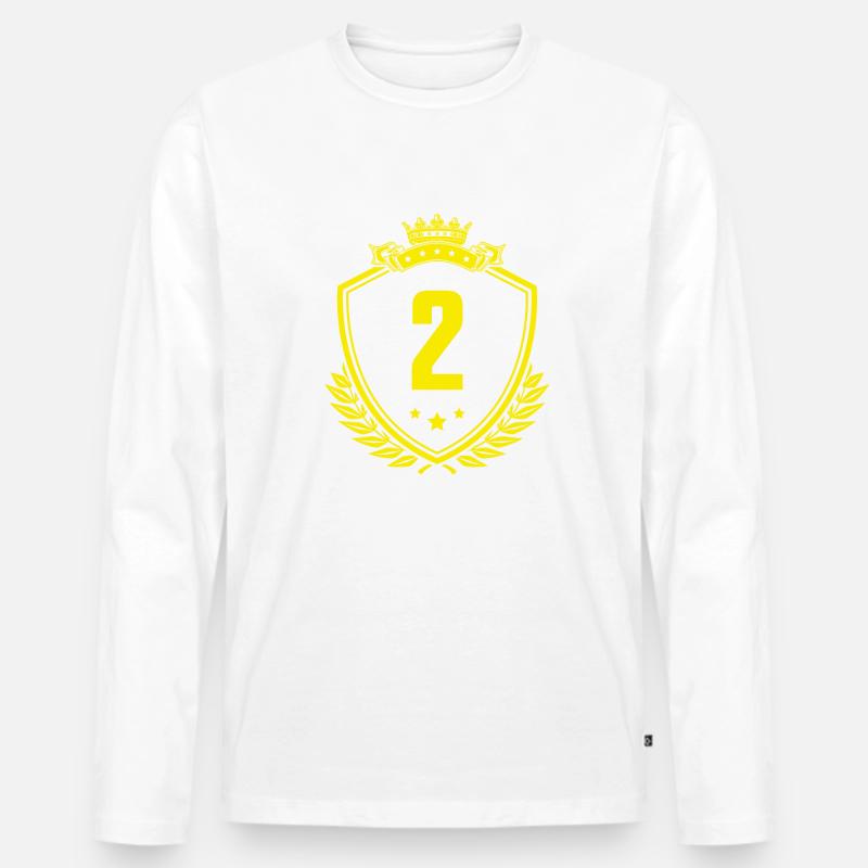 2 Zahl Wappen - Männer Premium Bio Langarmshirt - undefined