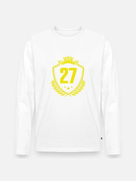27 Zahl Wappen - Männer Premium Bio Langarmshirt - 