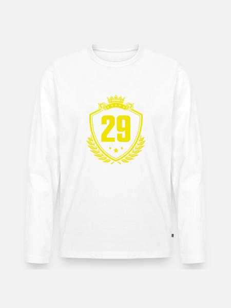 29 Zahl Wappen - Männer Premium Bio Langarmshirt - 