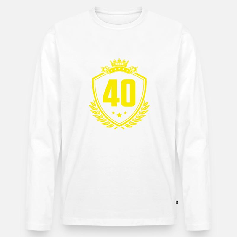 40 Zahl Wappen - Männer Premium Bio Langarmshirt - undefined