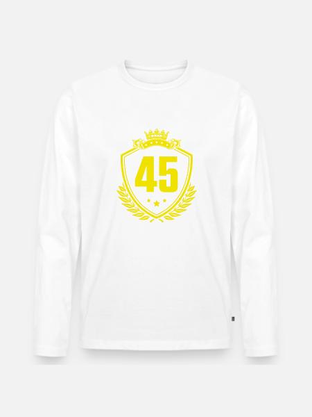 45 Zahl Wappen - Männer Premium Bio Langarmshirt - 