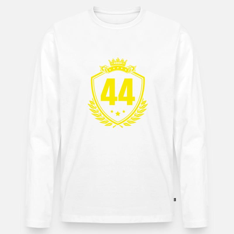 44 Zahl Wappen - Männer Premium Bio Langarmshirt - undefined