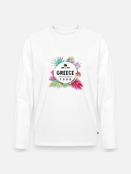 Greece Tour Bunt - Männer Premium Bio Langarmshirt - 