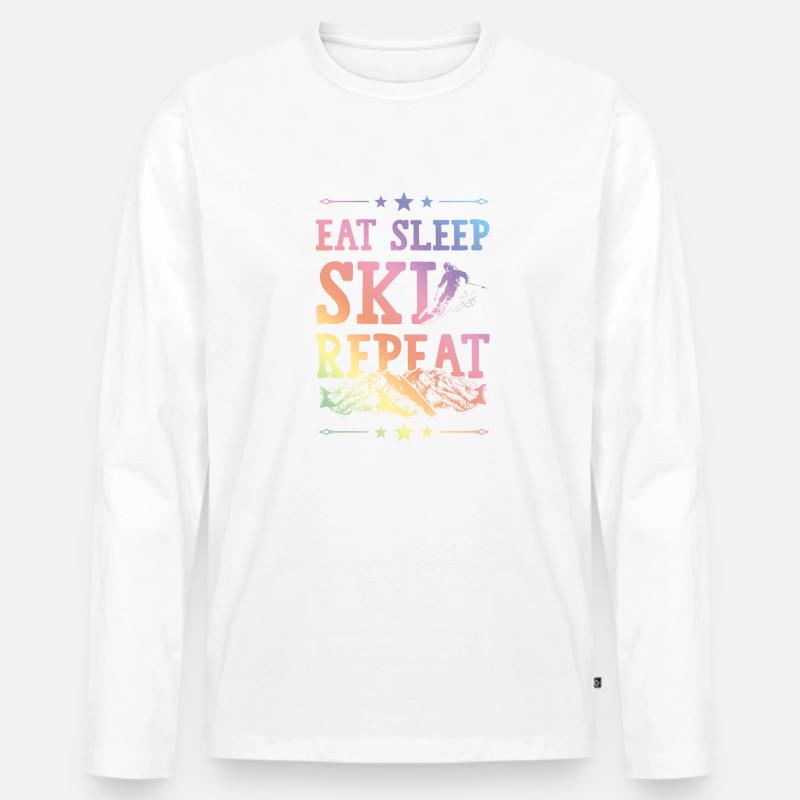 Eat Sleep Ski Repeat - Männer Premium Bio Langarmshirt - undefined