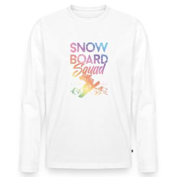 Snowboard Squad - Men's Premium Organic Long Sleeve Shirt - white - Front - Nico (187cm)