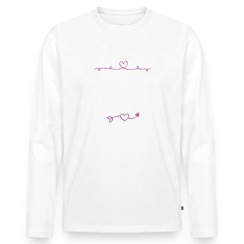 Ali - Männer Premium Bio Langarmshirt - Weiß - Vorne - Nico (187cm)