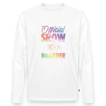 Official Snowboarder - Men's Premium Organic Long Sleeve Shirt - white - Front - Nico (187cm)